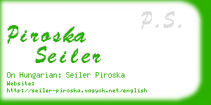 piroska seiler business card